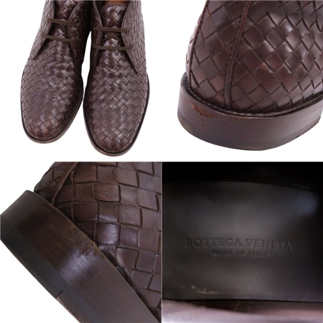 ボッテガヴェネタ BOTTEGA VENETA ブーツ イントレチャート チャッカブーツ カーフレザー メンズ シューズ 靴 43.5(28.5cm相当) ブラウン