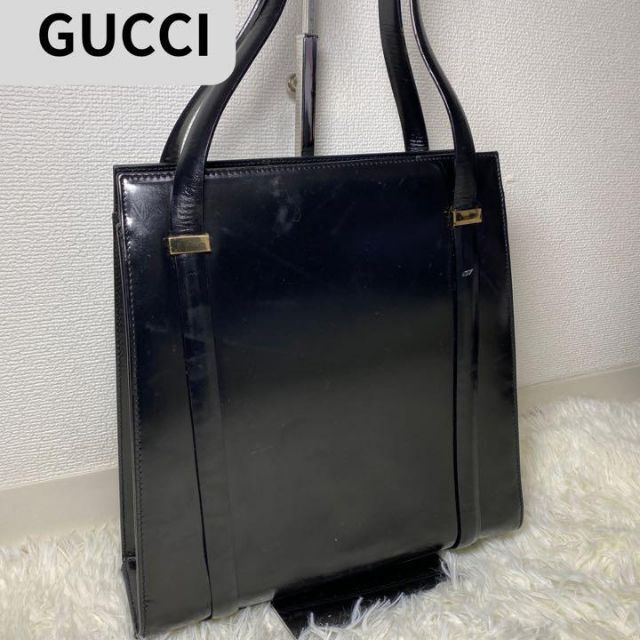 超希少】オールドグッチ トートバッグ レザー ブラック ショルダー