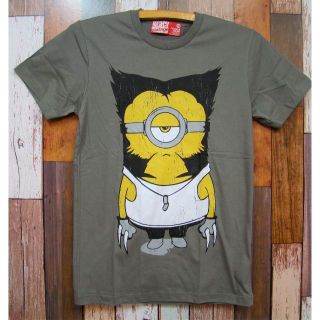 【SALE】M グレー★新品ミニオン★ウルヴァリン★ヴィンテージ風Tシャツ(Tシャツ/カットソー(半袖/袖なし))