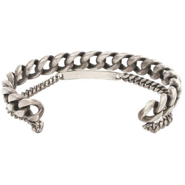 サンローランパリ Gourmette chain bracelet ダブルカフチェーン