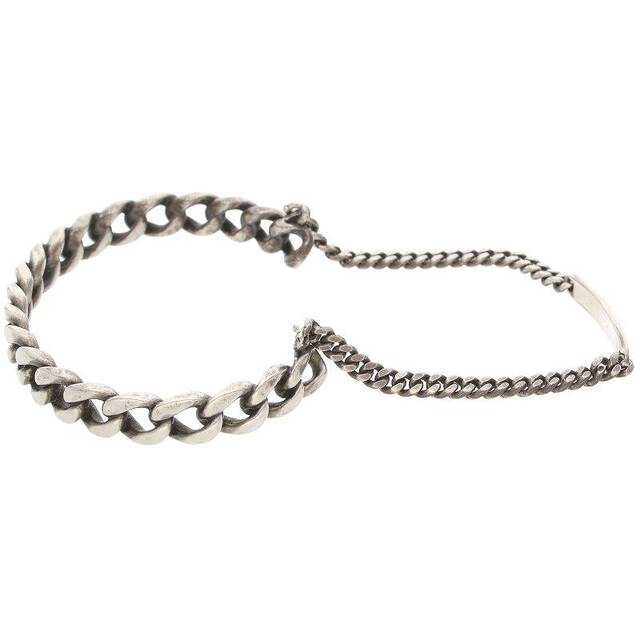 サンローランパリ Gourmette chain bracelet ダブルカフチェーン