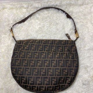 M横010 / FENDI ズッカ柄 ミニバッグ ポーチ キャンバス レザー