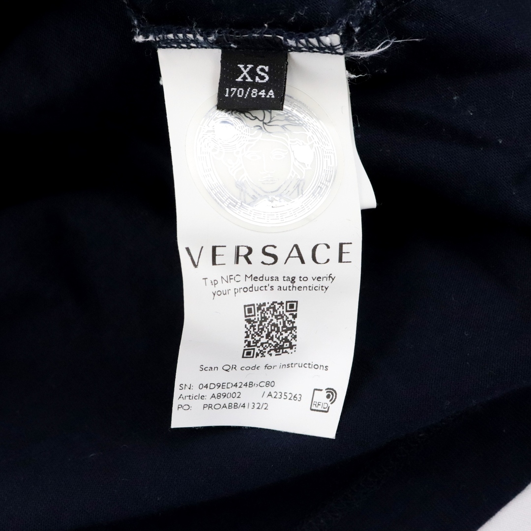 ヴェルサーチ ロゴ ストライプ切替 半袖Ｔシャツ メンズ マルチ XS VERSACE