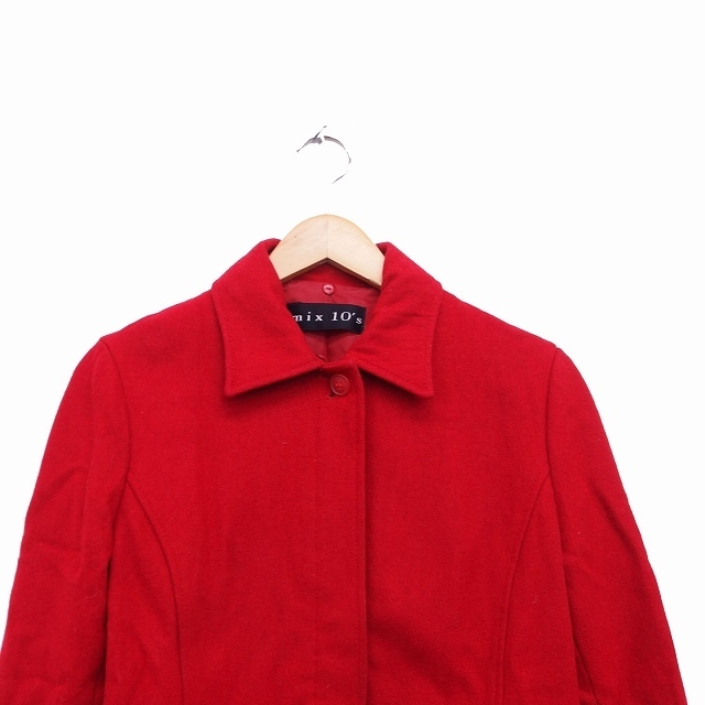 other(アザー)のMIX 10 コート アウター ステンカラー ショート ウール L レッド 赤 レディースのジャケット/アウター(その他)の商品写真