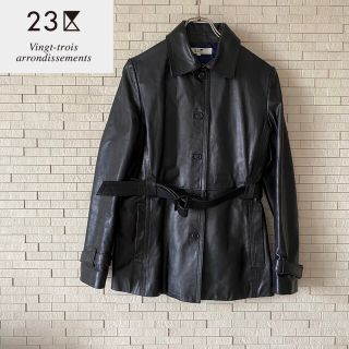 ニジュウサンク(23区)の【リュウg様専用】23区  本革 トレンチコート風レザージャケット　ベルト付(ライダースジャケット)