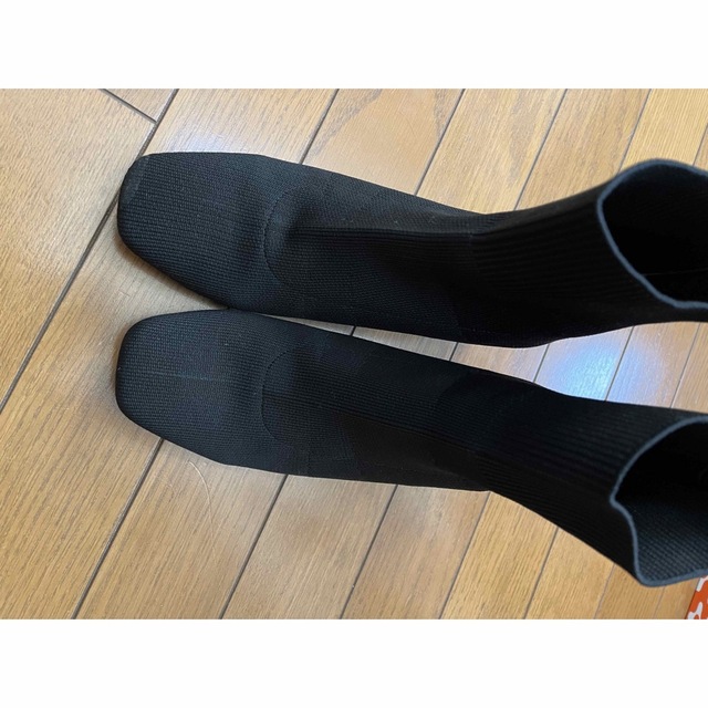 しまむら(シマムラ)のしまむら MUMU ニットブーツ ブラック レディースの靴/シューズ(ブーツ)の商品写真