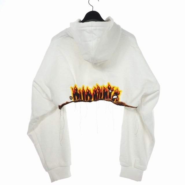 doublet - ダブレット doublet 22AWバーニング ジップ パーカー S 白