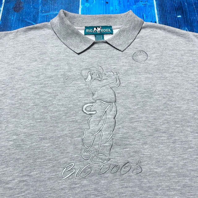 【ビッグドッグス】ゴルファードッグ柄ビッグ刺繍ロゴ襟付きポロスウェット メンズのトップス(スウェット)の商品写真