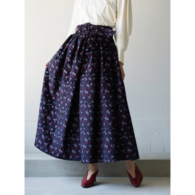 ロングスカートMameKurogouchi FloralJacquardFlaredSkirt