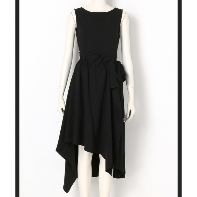 FRAY I.D(フレイアイディー)のFRAY I.D☆タックフリルドレス BLACK レディースのフォーマル/ドレス(ミディアムドレス)の商品写真