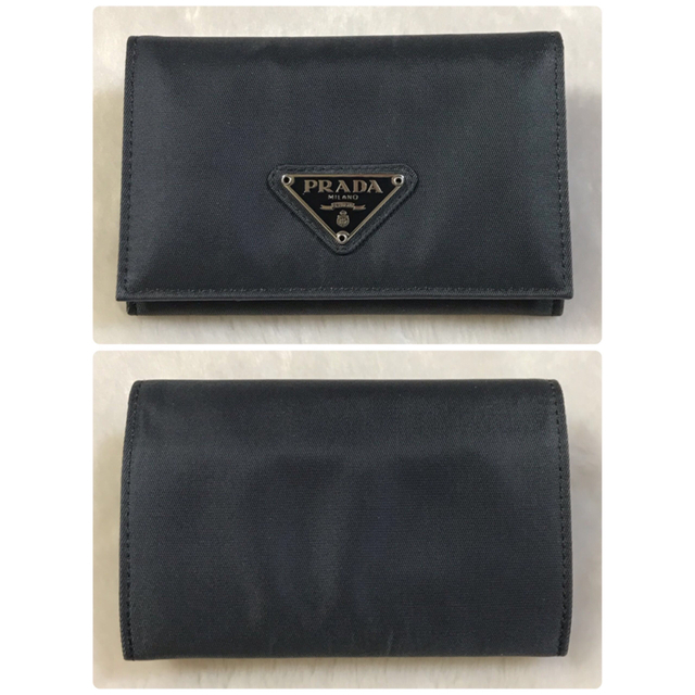 極美品】PRADA カードケース ナイロン ポコノ 三角ロゴプレート - 名刺