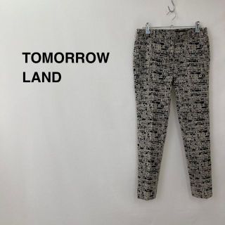 トゥモローランド(TOMORROWLAND)の[TOMORROWLAND] ウール混ツイードテーパードパンツ ベージュ(クロップドパンツ)