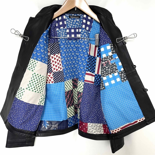 Bohemians - BOHEMIANS OLDPATCHWORK レザー チャイナジャケット Bohemians - BOHEMIANS OLDPATCHWORK レザー チャイナジャケット