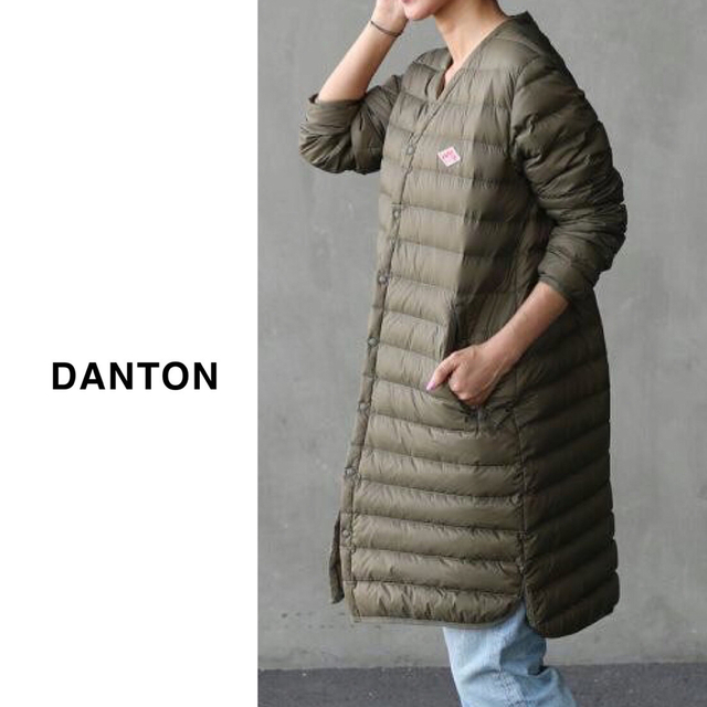 DANTON(ダントン)のDANTON（ダントン）| ロングインナーダウンコート オリーブ レディースのジャケット/アウター(ダウンコート)の商品写真