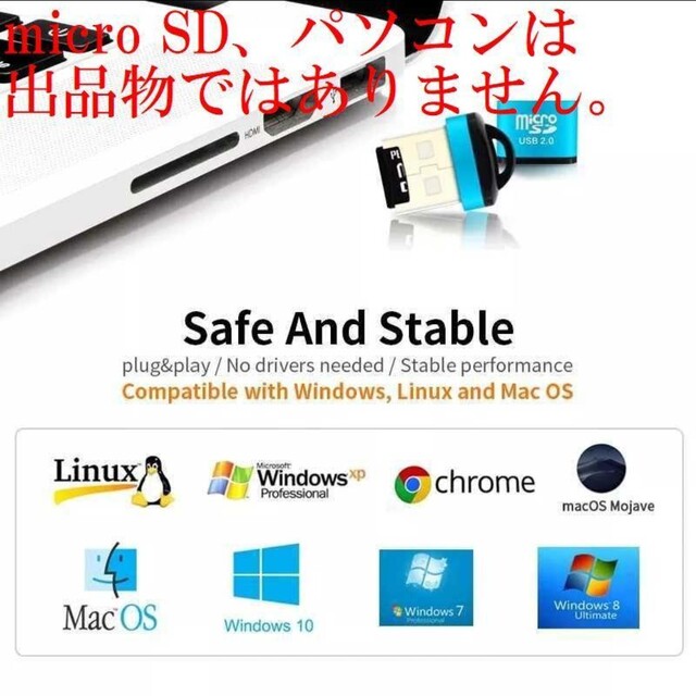 ♪micro SD USB2.0 カードリーダー 変換アダプター グリーン スマホ/家電/カメラのPC/タブレット(PC周辺機器)の商品写真