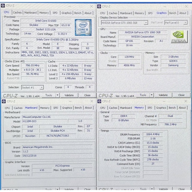 コスパ◎ 爆速 SSD core i5 6500 GTX1060 ゲーミングPCデスクトップ型PC