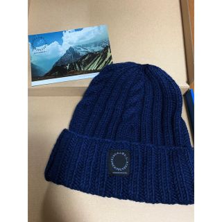 山と道　メリノニットキャップ　ネイビー(登山用品)