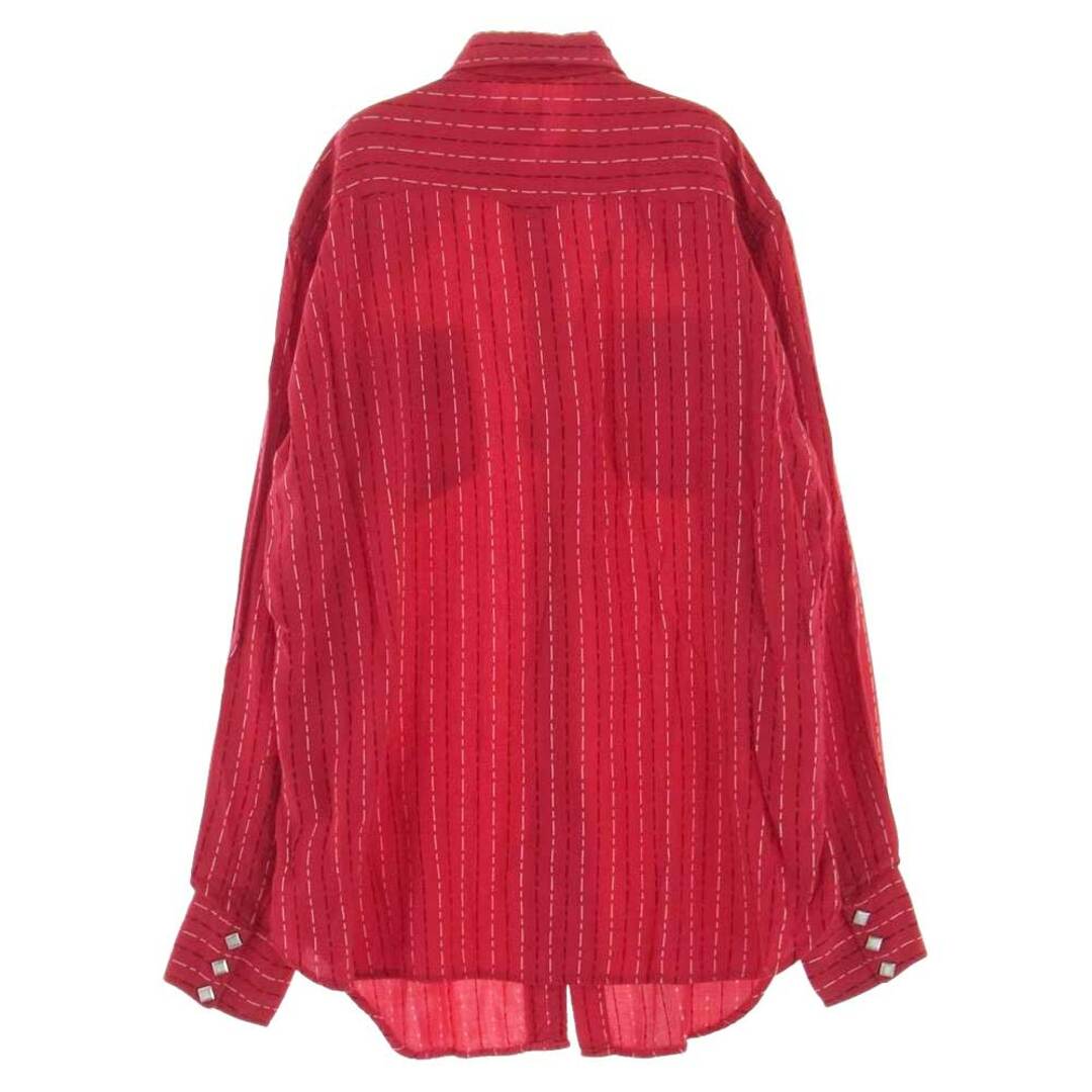 Levi's リーバイス 長袖シャツ ショートホーン 長袖 ウエスタン シャツ 角ボタン オリジナル レーヨン レッド系【中古】 - 1