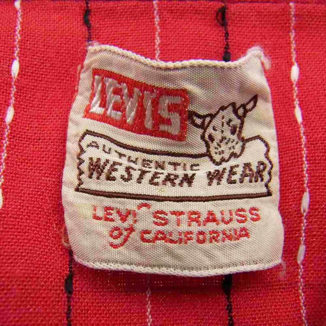 Levi's リーバイス 長袖シャツ ショートホーン 長袖 ウエスタン シャツ 角ボタン オリジナル レーヨン レッド系【中古】 - 3