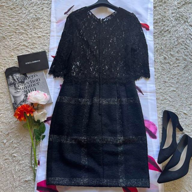 良品】DOLCE & GABBANA ドッキングワンピース レース 42 特価 37%割引
