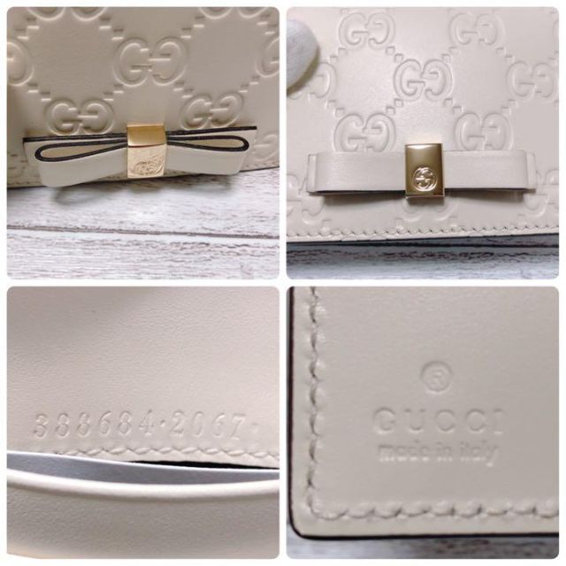 スーパーセール】 リボン 【未使用品✨】GUCCI グッチ シマレザー パス