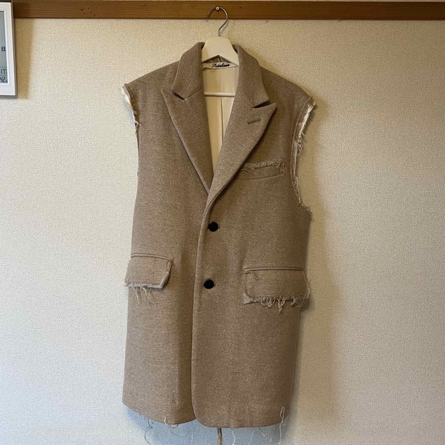 MIDORIKAWA SILK WOOL BELTED VEST ミドリカワ-