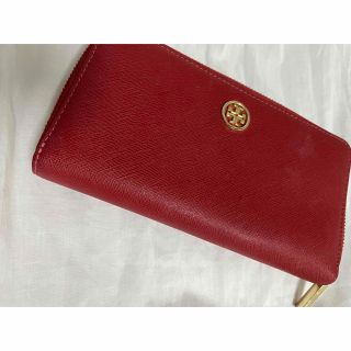 トリーバーチ(Tory Burch)の【送料込】トリーバーチ　ラウンドファスナー 長財布 赤(財布)