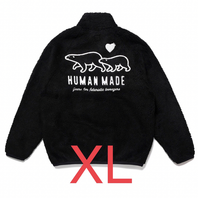 HUMANMADE ボアフリースジャケット シロクマ XLサイズ 黒 割引 www