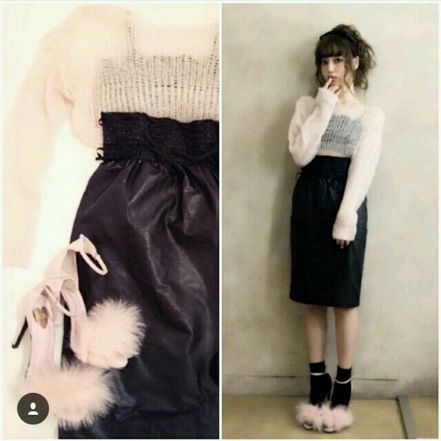 Verybrain(ベリーブレイン)のleather corset skirt レディースのスカート(ひざ丈スカート)の商品写真