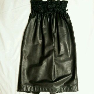 ベリーブレイン(Verybrain)のleather corset skirt(ひざ丈スカート)