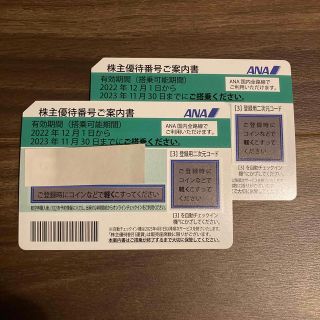 エーエヌエー(ゼンニッポンクウユ)(ANA(全日本空輸))のANA 株主優待　2枚(その他)