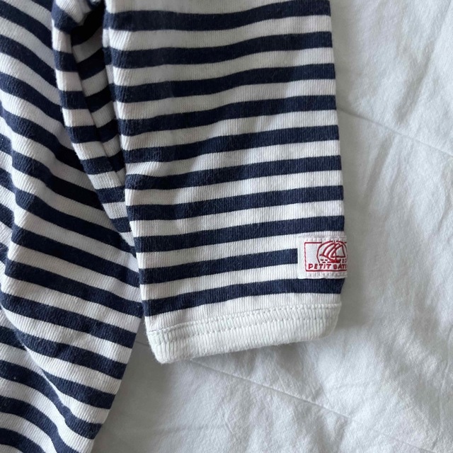 PETIT BATEAU(プチバトー)のプチバトー　新生児　ベビー　ロンパース  ボーダー　セーラー　3m 60 キッズ/ベビー/マタニティのベビー服(~85cm)(カバーオール)の商品写真