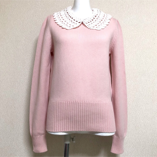 DOLCE&GABBANA☆レース編み襟取り外し可☆最高級肉厚カシミヤセーター