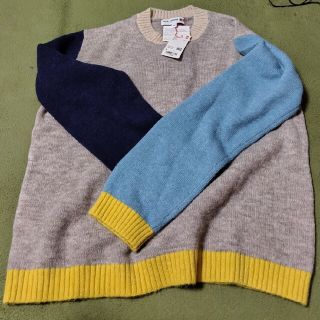 ユニクロ(UNIQLO)のユニクロ　カラーブロッククルーセーター　L(ニット/セーター)