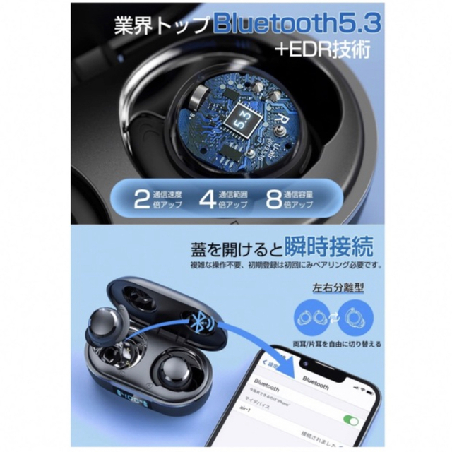 bluetooth イヤホン 小型/軽量