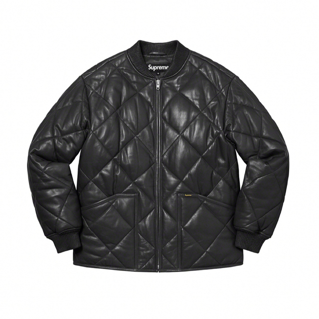 Supreme Quilted Leather Work Jacket 黒 XL