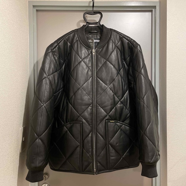 Supreme Quilted Leather Work Jacket 黒 XL