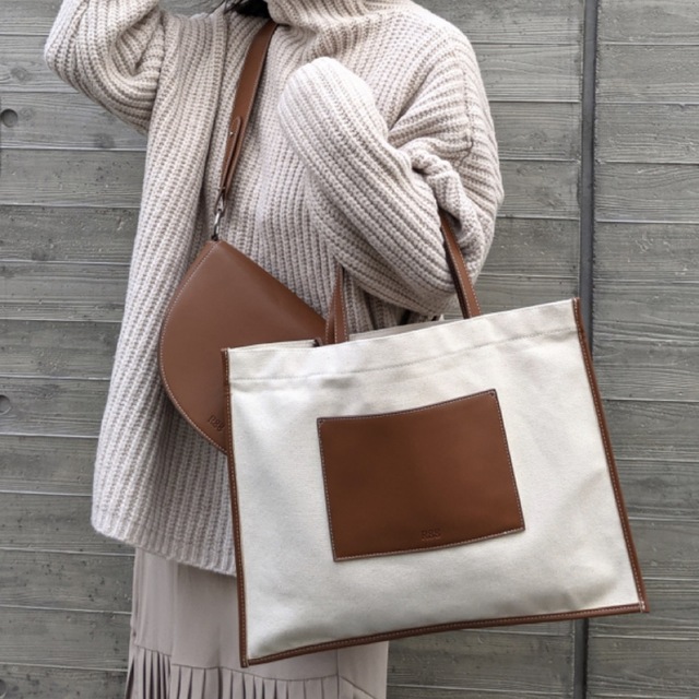 canvas tote bag【camel】 レディースのバッグ(トートバッグ)の商品写真