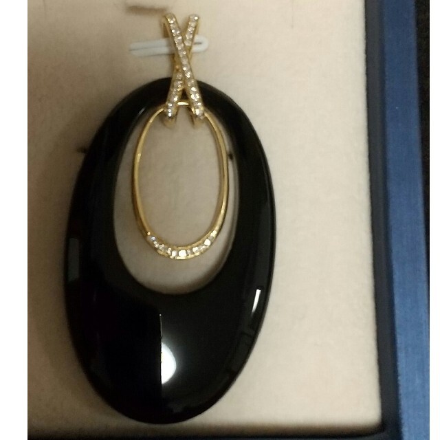 大人気の商品 ダイヤモンド オニキス ペンダントトップ D0.36ct K18WG