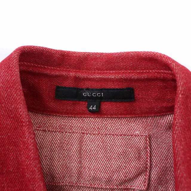 Gucci(グッチ)のグッチ GUCCI Gジャン ジージャン デニムジャケット 44 L 赤 レッド レディースのジャケット/アウター(Gジャン/デニムジャケット)の商品写真