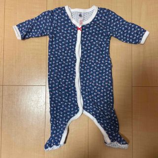 プチバトー(PETIT BATEAU)のプチバトー 足つきロンパース　3m 60cm(ロンパース)