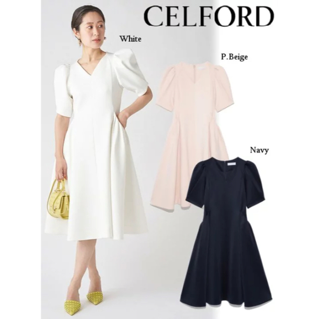 【新品未着用タグ付き】CELFORD ハーフスリーブポンチワンピース 8