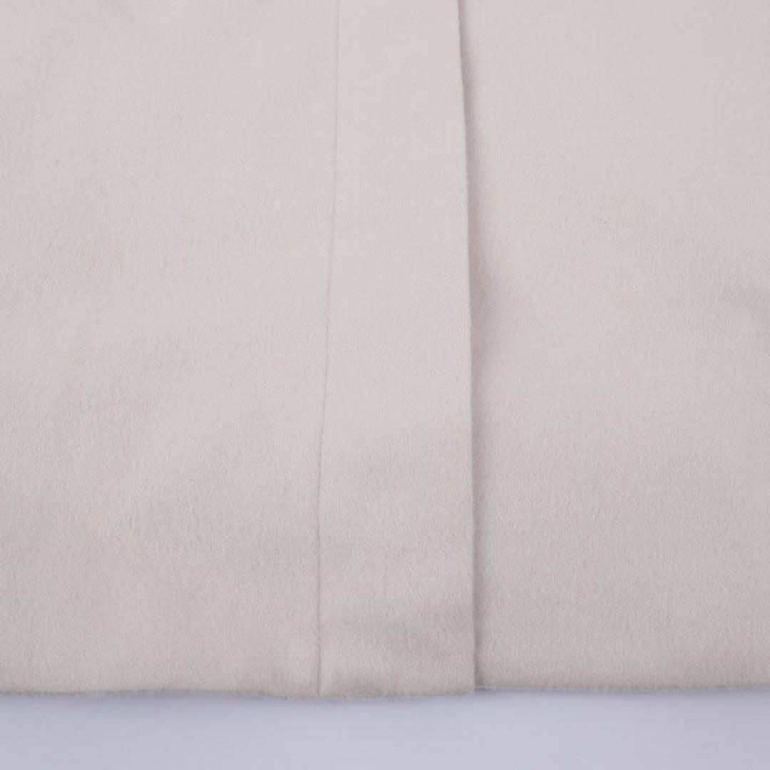 インディヴィ ロングコート フード付き ファー ジップアップ アウター 日本製 ウール レディース 36サイズ ホワイト INDIVI 4
