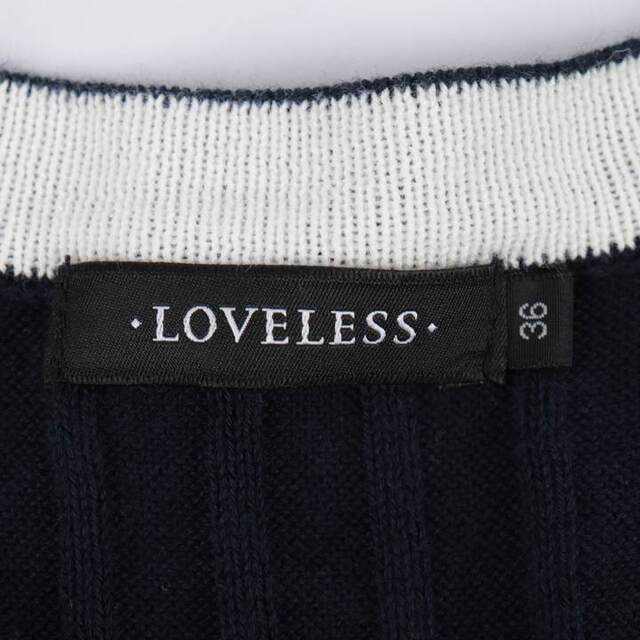 LOVELESS(ラブレス)のラブレス 長袖カーディガン ロングカーデ ニット Vネック ストレッチ レディース 36サイズ ネイビー LOVELESS レディースのトップス(カーディガン)の商品写真