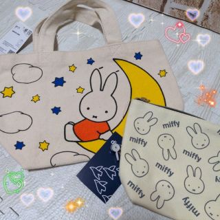 ミッフィー(miffy)のミッフィー　ミニトートバッグ　バッグ　ランチバッグ　ポーチ　帆布　新品未使用(エコバッグ)