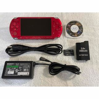 プレイステーションポータブル(PlayStation Portable)の☆動作品☆ PSP-3000  ラディアントレッド(携帯用ゲーム機本体)