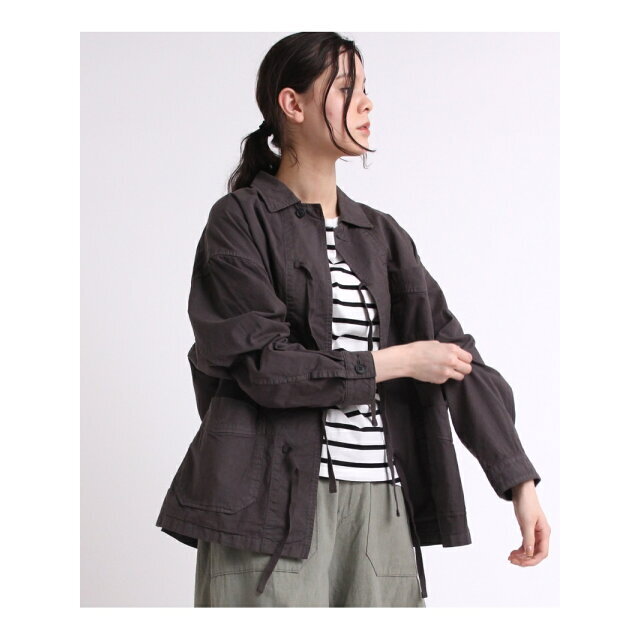 【ダークグレー】J2010 製品染めスリーピングシャツジャケット