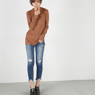 マウジー(moussy)のMOUSSY fringe cropped Skinny4  スキニーデニム(スキニーパンツ)