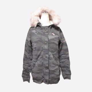 アバクロンビーアンドフィッチ(Abercrombie&Fitch)の★新品★アバクロンビーキッズ★カモフラスナップパーカー (Grey/11-12)(ミリタリージャケット)