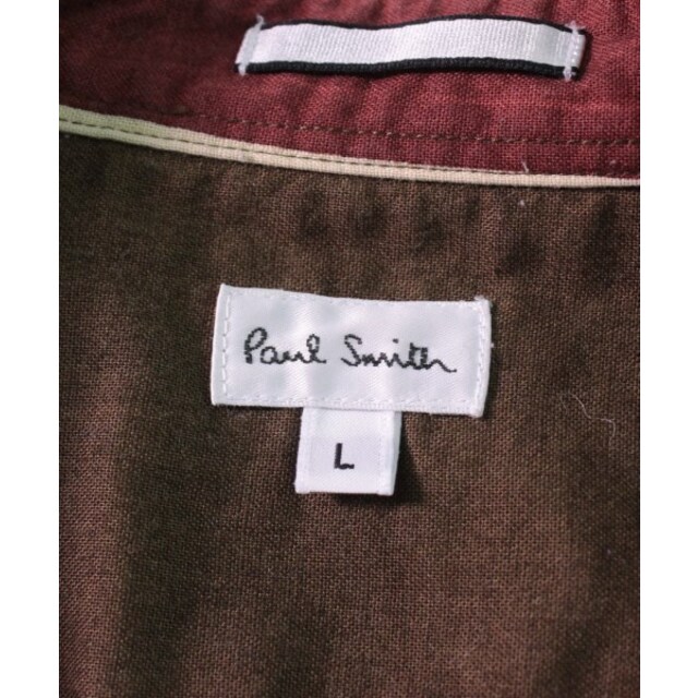Paul Smith(ポールスミス)のPaul Smith カジュアルシャツ L カーキxベージュxエンジ(総柄) 【古着】【中古】 メンズのトップス(シャツ)の商品写真